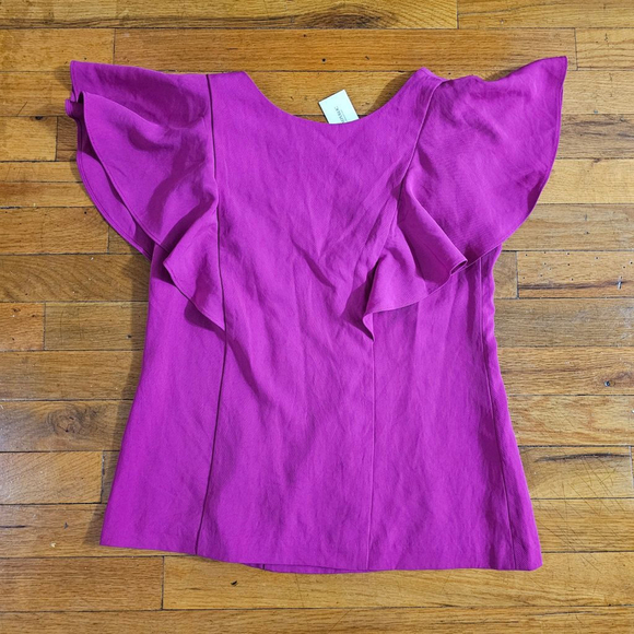 Banana Republic Tops - Banana Republic Purple Ruffle Sleeve Top Women's Size 2